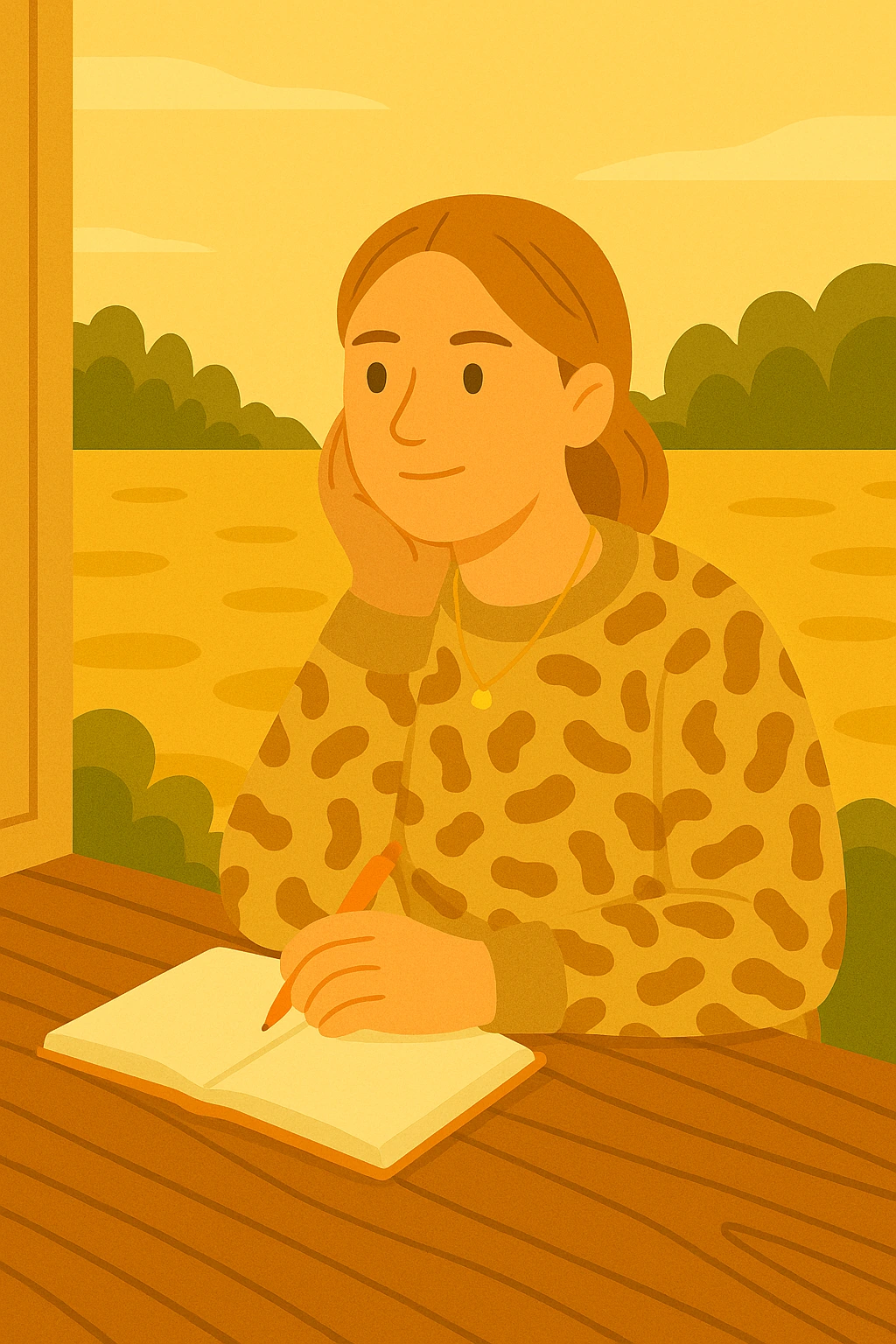 Person journaling in nature as part of mindfulness or therapeutic reflection